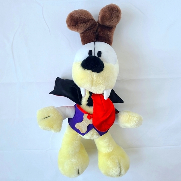 Vintage Other - Vtg Garfield Odie Dracula Plush 16” Halloween Stuffed Animal Vampire Tongue Out